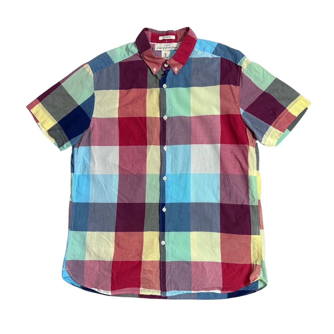 H&M® Multicolor Check Short Sleeve Shirt(L)