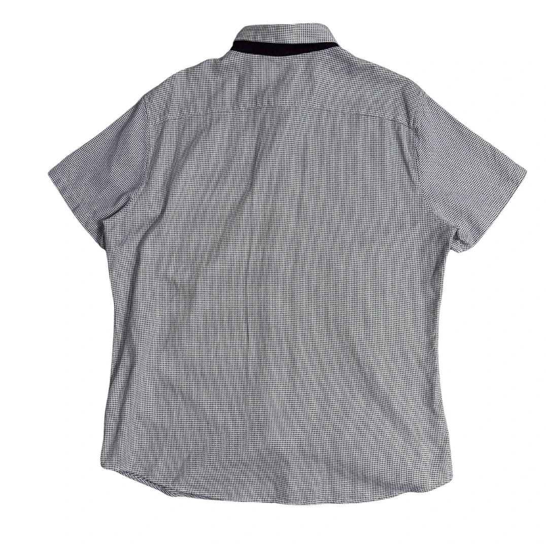 Next® Slim Fit Micro Print Short Sleeve Shirt(XL)