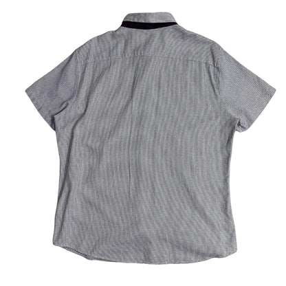 Next® Slim Fit Micro Print Short Sleeve Shirt(XL)