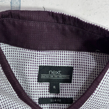 Next® Slim Fit Micro Print Short Sleeve Shirt(XL)
