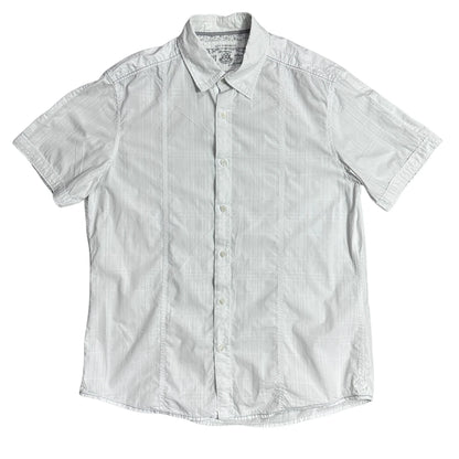 Esprit® Urban Fit White Textured Short Sleeve Shirt(XL)
