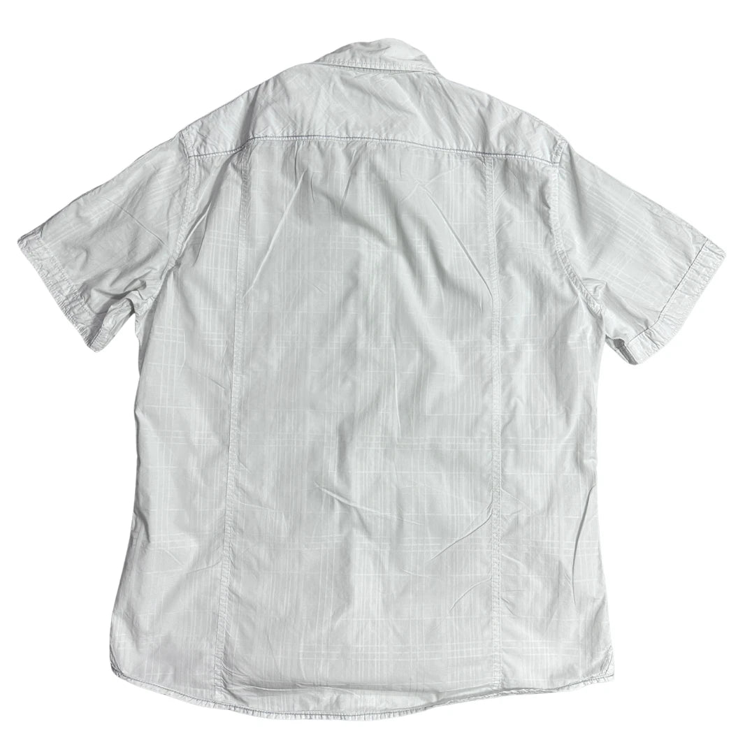 Esprit® Urban Fit White Textured Short Sleeve Shirt(XL)
