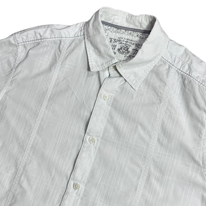 Esprit® Urban Fit White Textured Short Sleeve Shirt(XL)