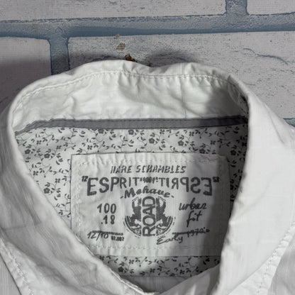 Esprit® Urban Fit White Textured Short Sleeve Shirt(XL)