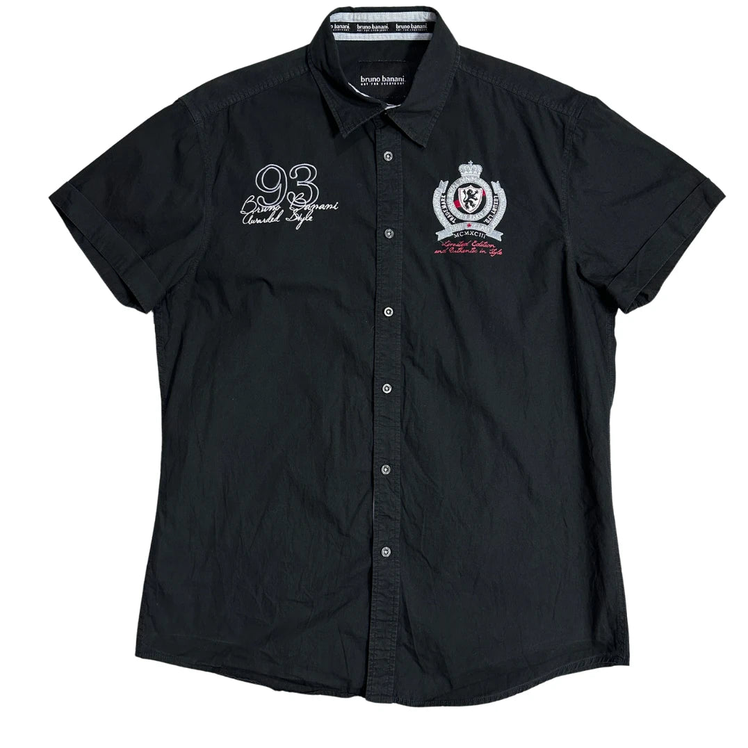 Bruno Banani® Embroidered Black Statement Shirt(L)