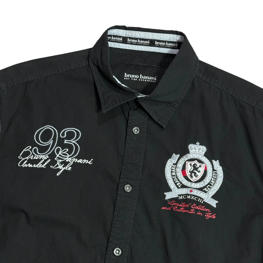Bruno Banani® Embroidered Black Statement Shirt(L)