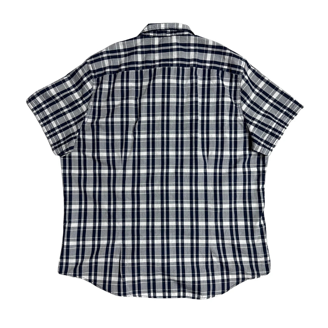 Angelo Litrico® Slim Fit Navy Check Short Sleeve Shirt(XL)