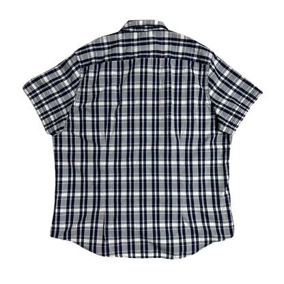 Angelo Litrico® Slim Fit Navy Check Short Sleeve Shirt(XL)