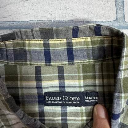 Faded Glory® Classic Plaid Short Sleeve Shirt(L)