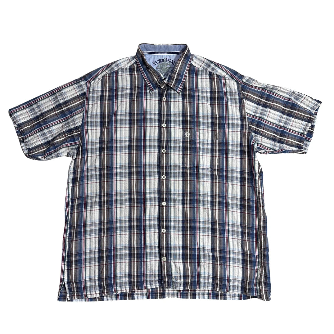 Hatico Sport® 📘 Classic Checked Short Sleeve Casual Shirt(XL)