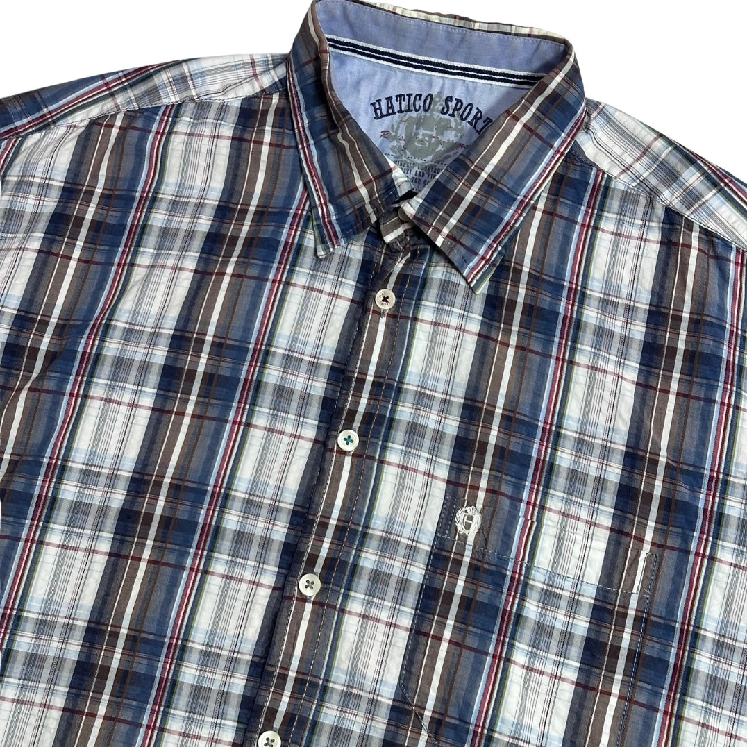 Hatico Sport® 📘 Classic Checked Short Sleeve Casual Shirt(XL)