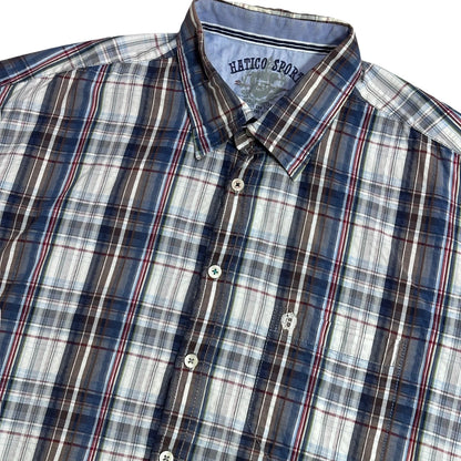 Hatico Sport® 📘 Classic Checked Short Sleeve Casual Shirt(XL)