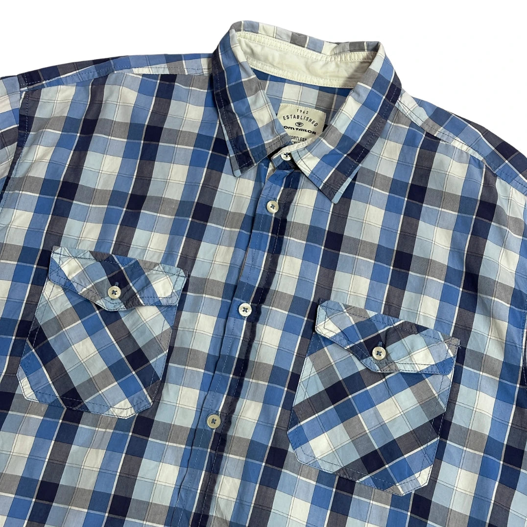 TOM TAILOR® 🔹 Dual Pocket Plaid Short Sleeve Shirt(XL)