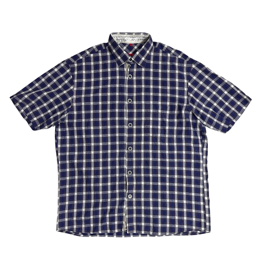 🔴 SIGNUM® Classic Checked Short Sleeve Button-Up Shirt(XL)