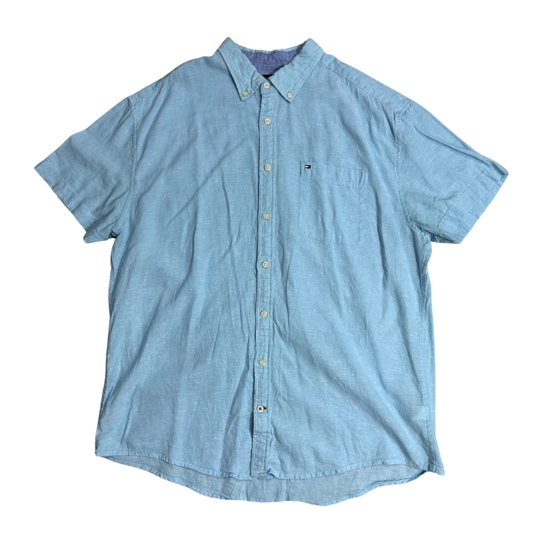🇺🇸 TOMMY HILFIGER® Sky Blue Button-Down Casual Shirt(2XL)