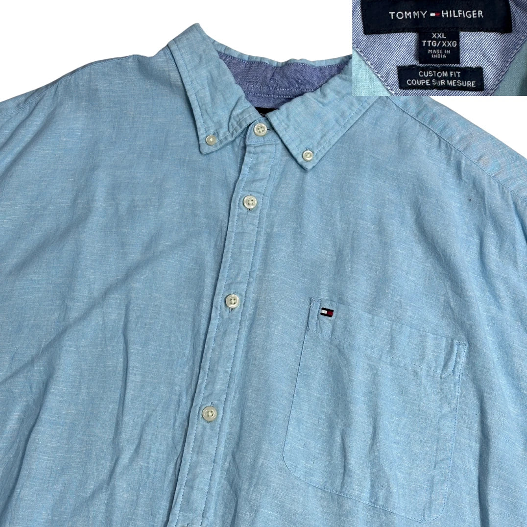 🇺🇸 TOMMY HILFIGER® Sky Blue Button-Down Casual Shirt(2XL)