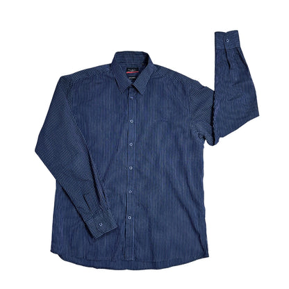 Pierre Cardin® Navy Striped Formal Shirt(XL)