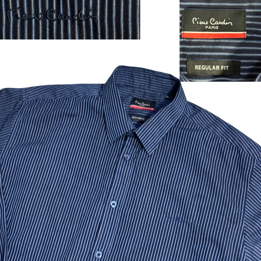 Pierre Cardin® Navy Striped Formal Shirt(XL)