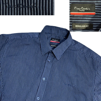 Pierre Cardin® Navy Striped Formal Shirt(XL)
