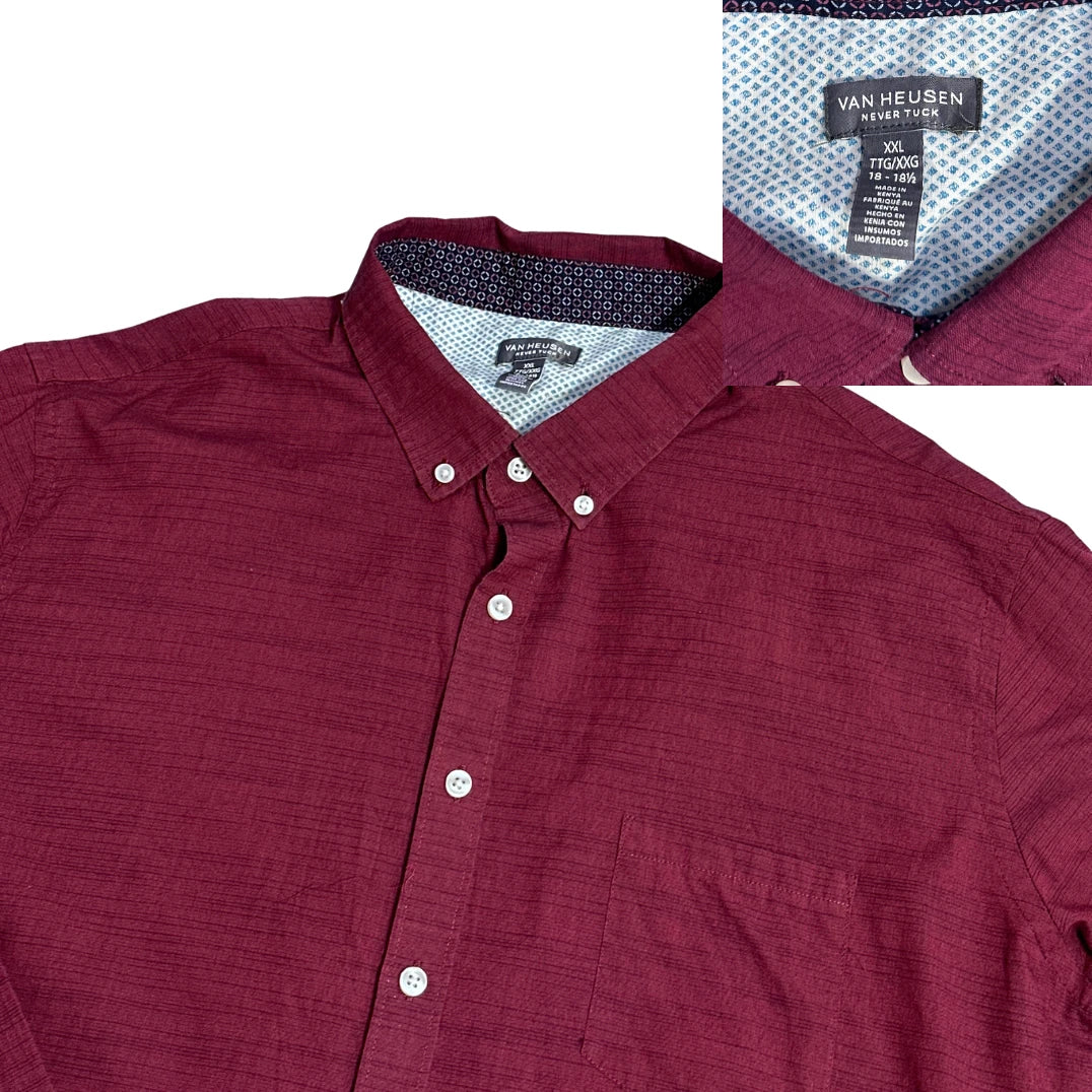 Van Heusen® Maroon Button Down Formal Shirt(2XL)