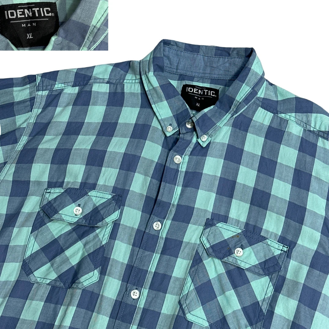 Identic® Blue Check Casual Shirt(XL)