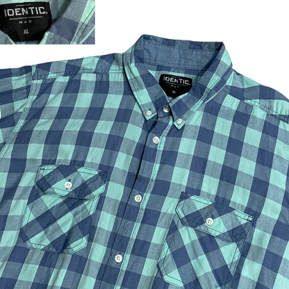 Identic® Blue Check Casual Shirt(XL)