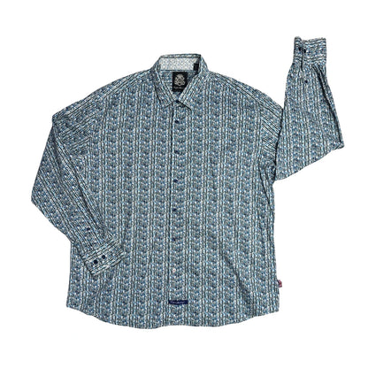English Laundry® Blue Patterned Casual Shirt(2XL)