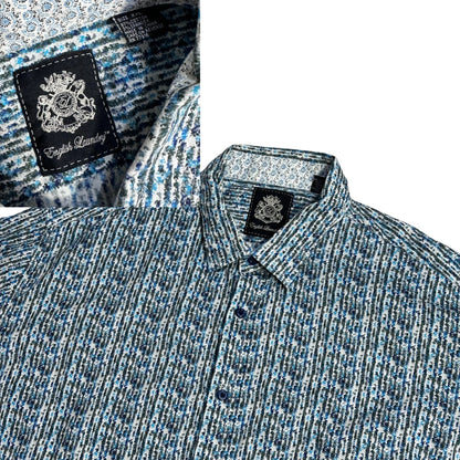English Laundry® Blue Patterned Casual Shirt(2XL)