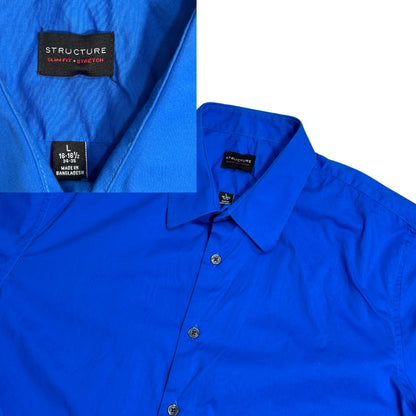 Structure® Royal Blue Slim Fit Dress Shirt(L)