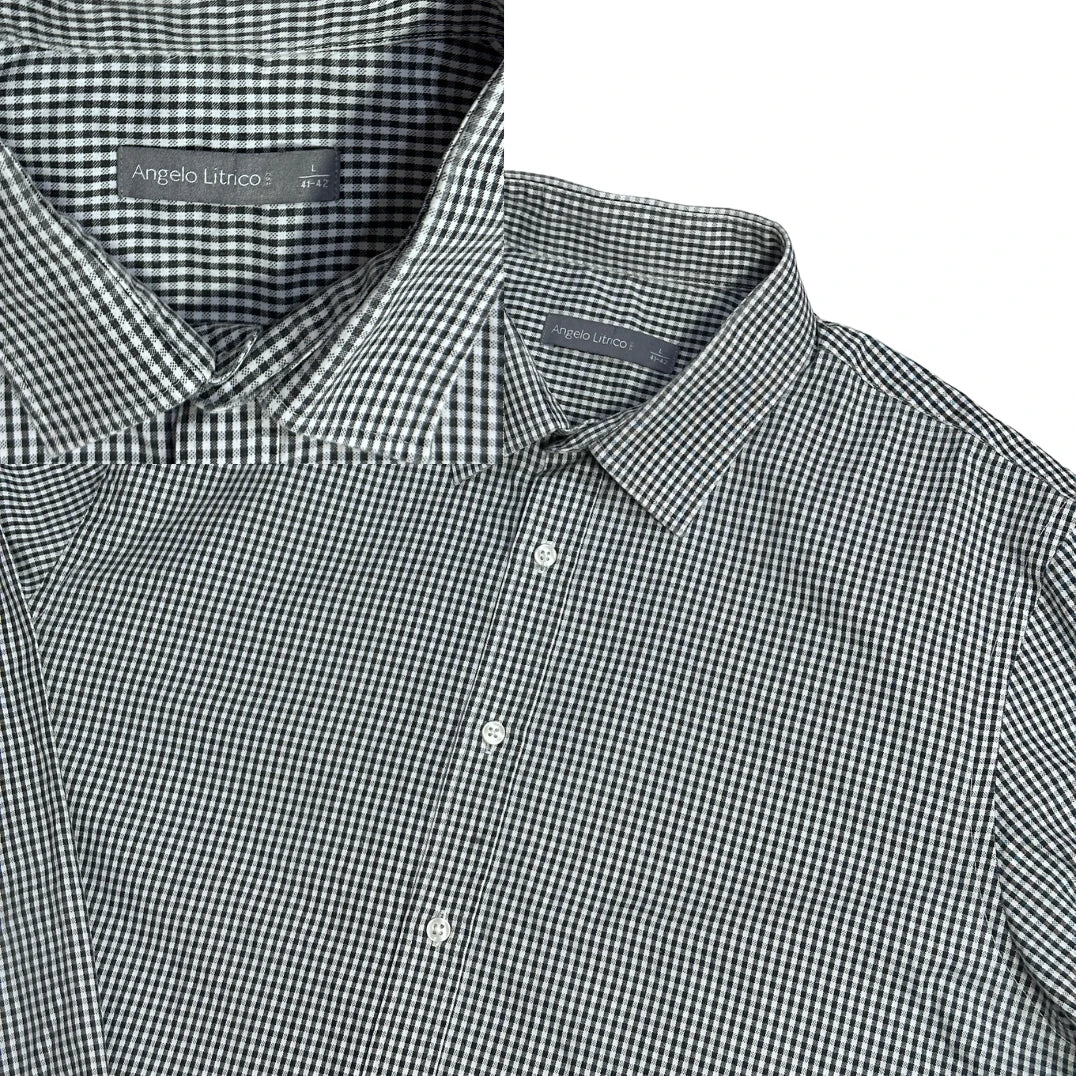 Angelo Litrico® Black Check Formal Shirt(L)