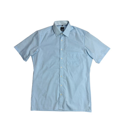Olymp® Sky Blue Short Sleeve Formal Shirt(L)