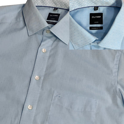 Olymp® Sky Blue Short Sleeve Formal Shirt(L)