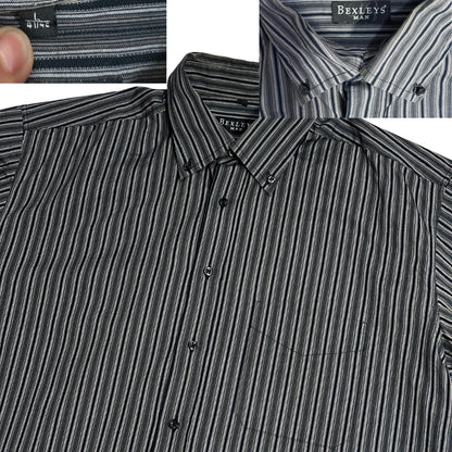 Bexleys® Black Striped Short Sleeve Shirt(L)