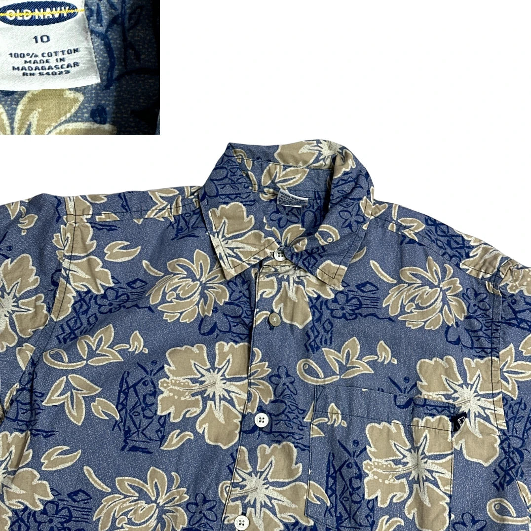 Old Navy® Blue Floral Casual Shirt(S)
