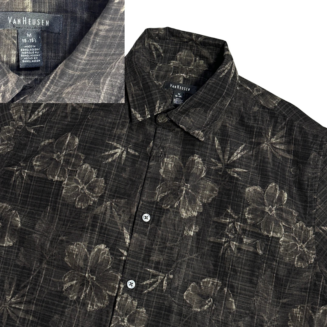 Van Heusen® Black Floral Casual Shirt(M)
