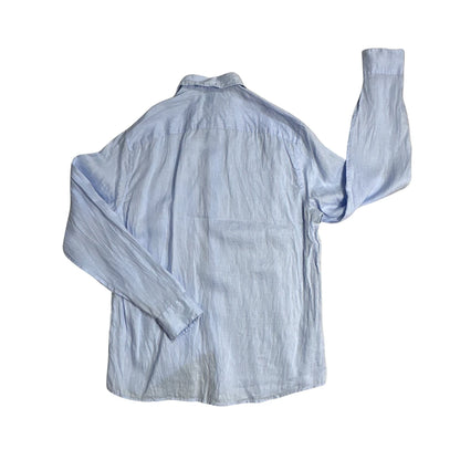 H&M® Light Blue Linen Blend Button-Up Shirt 👔(S)