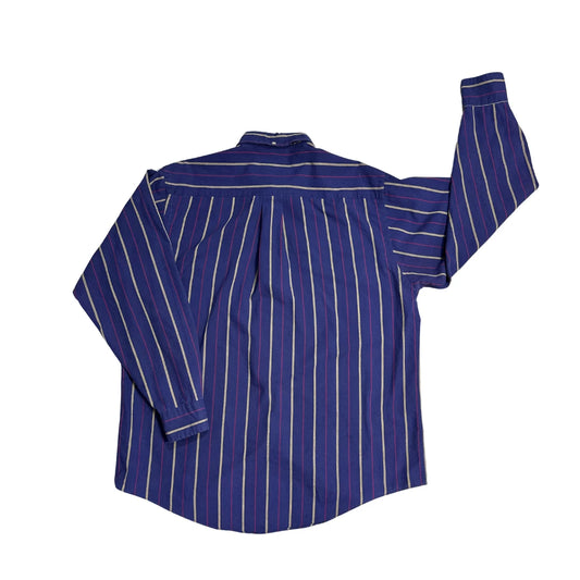 London Fog® Navy Striped Casual Shirt (L)