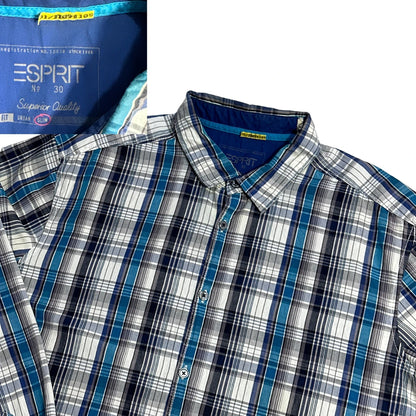 Esprit® Blue Plaid Casual Shirt (XL)