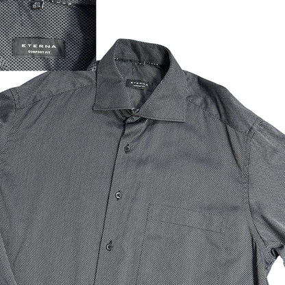 Eterna® Black Textured Formal Shirt (L)