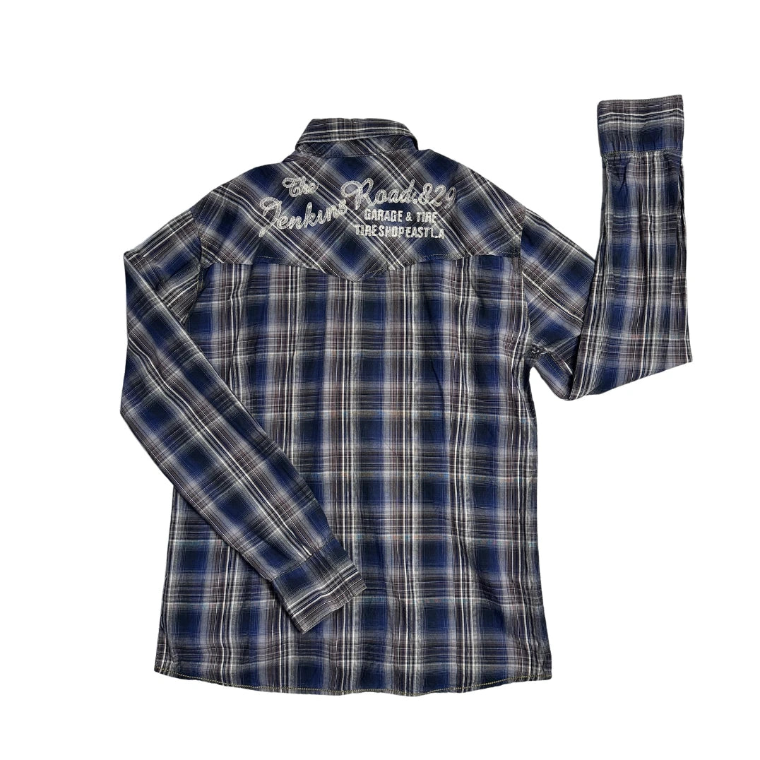 Eight2Nine® Blue Grey Western Casual Shirt(XL)