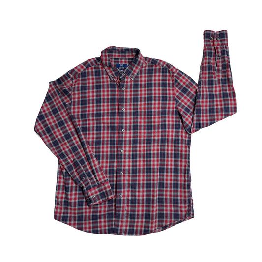 George® Red Navy Plaid Classic Shirt(M)