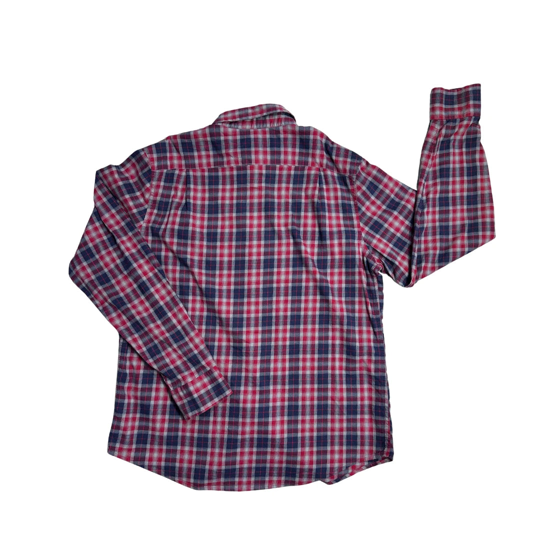 George® Red Navy Plaid Classic Shirt(M)