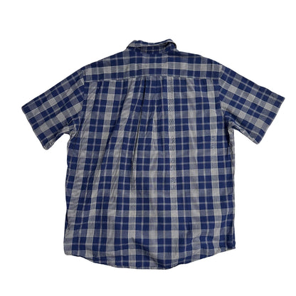 John Ashford® Navy White Check Short Sleeve Shirt(L)