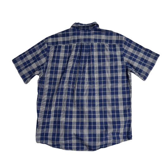 John Ashford® Navy White Check Short Sleeve Shirt(L)
