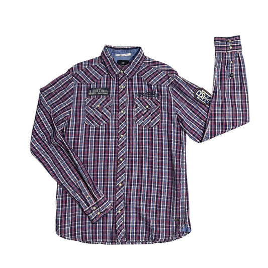 Scotch & Soda® Red Blue Plaid Utility Casual Shirt(M)