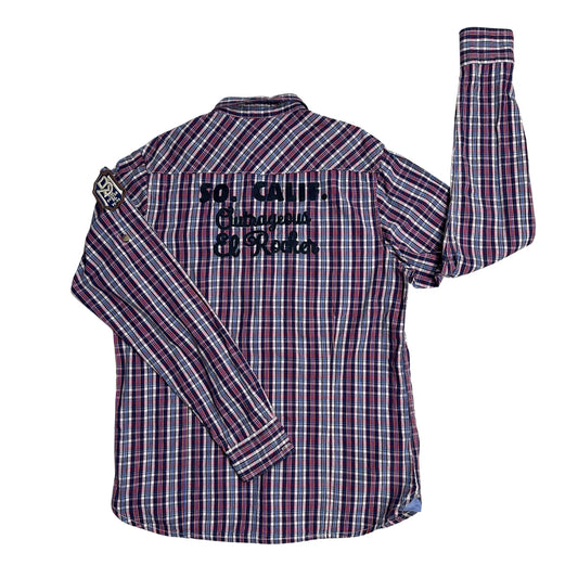 Scotch & Soda® Red Blue Plaid Utility Casual Shirt(M)