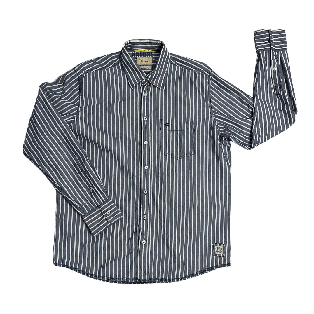 Camel Active® Navy Striped Button-Up Shirt(L)