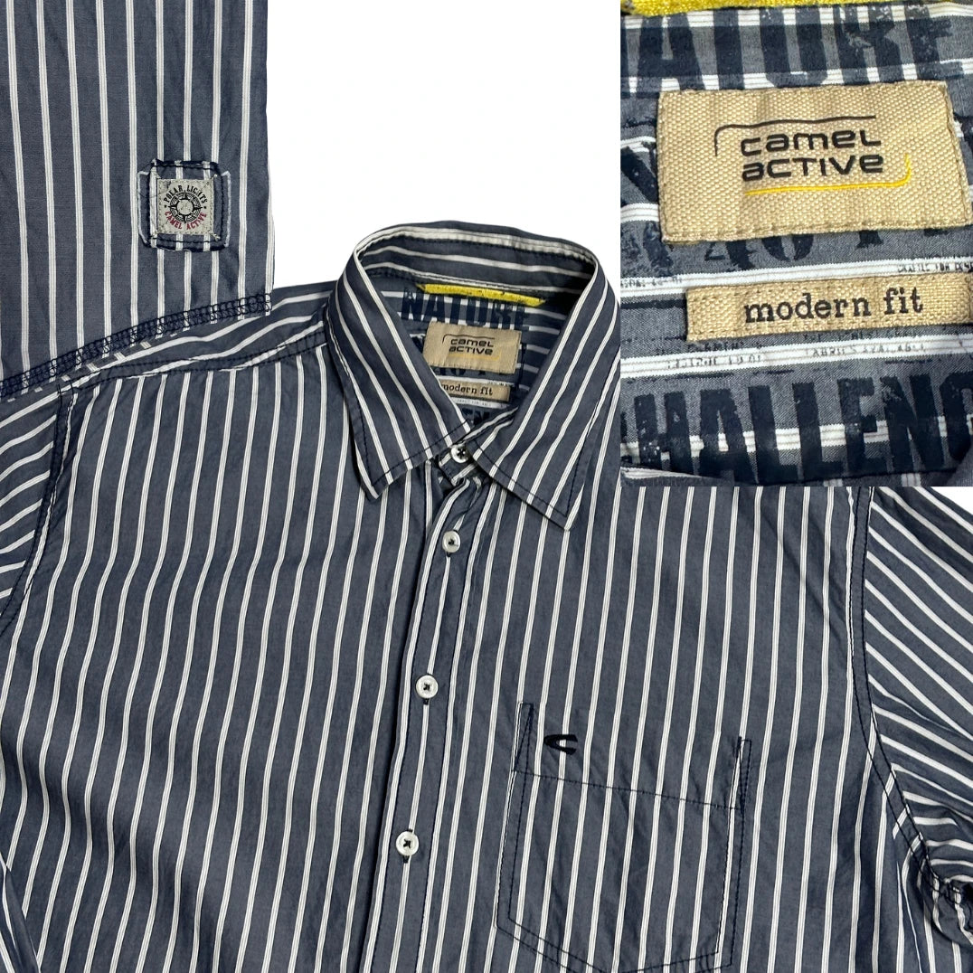 Camel Active® Navy Striped Button-Up Shirt(L)