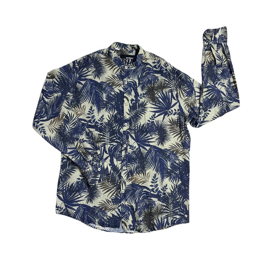 Mey & Edlich® Cream Blue Tropical Casual Shirt(L)