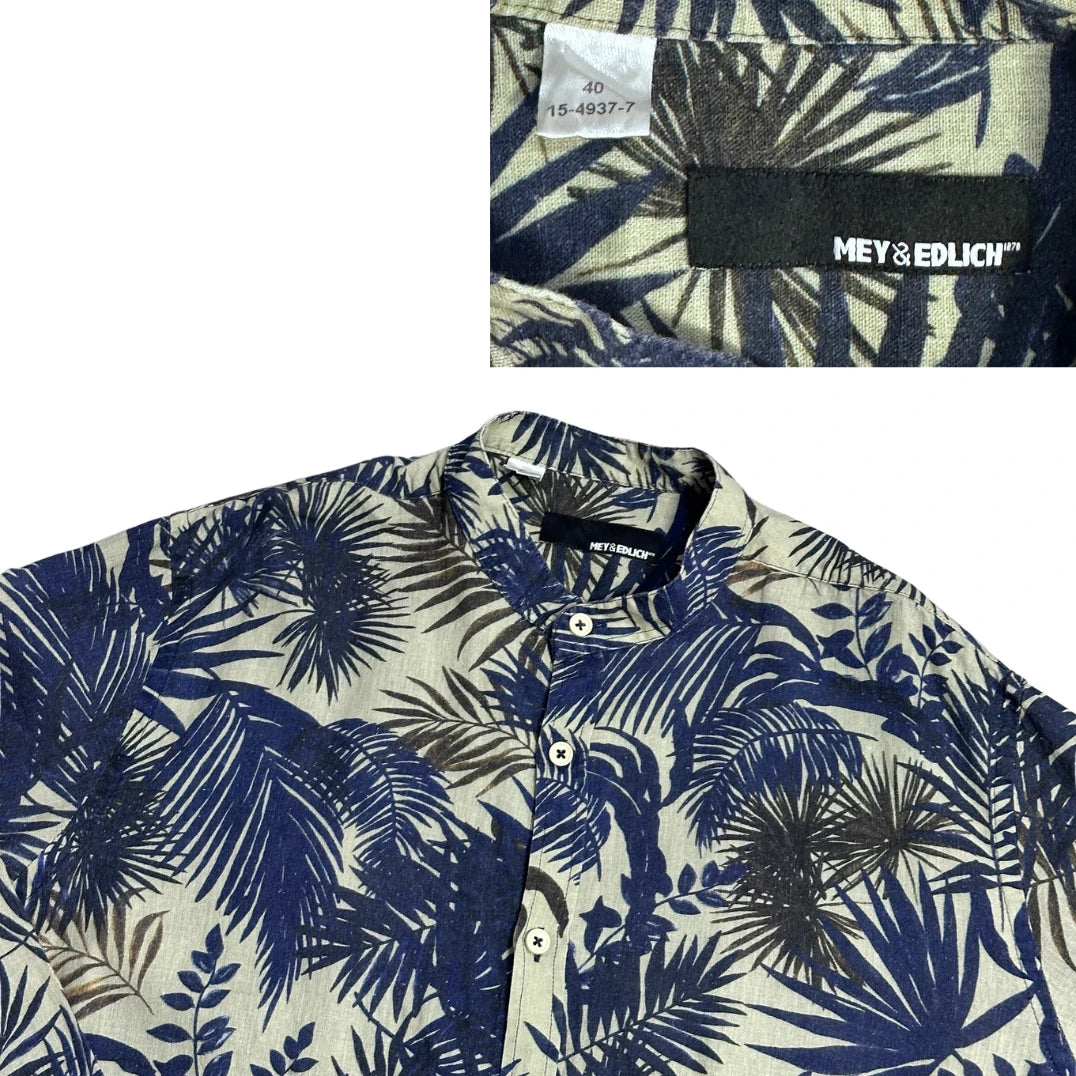 Mey & Edlich® Cream Blue Tropical Casual Shirt(L)